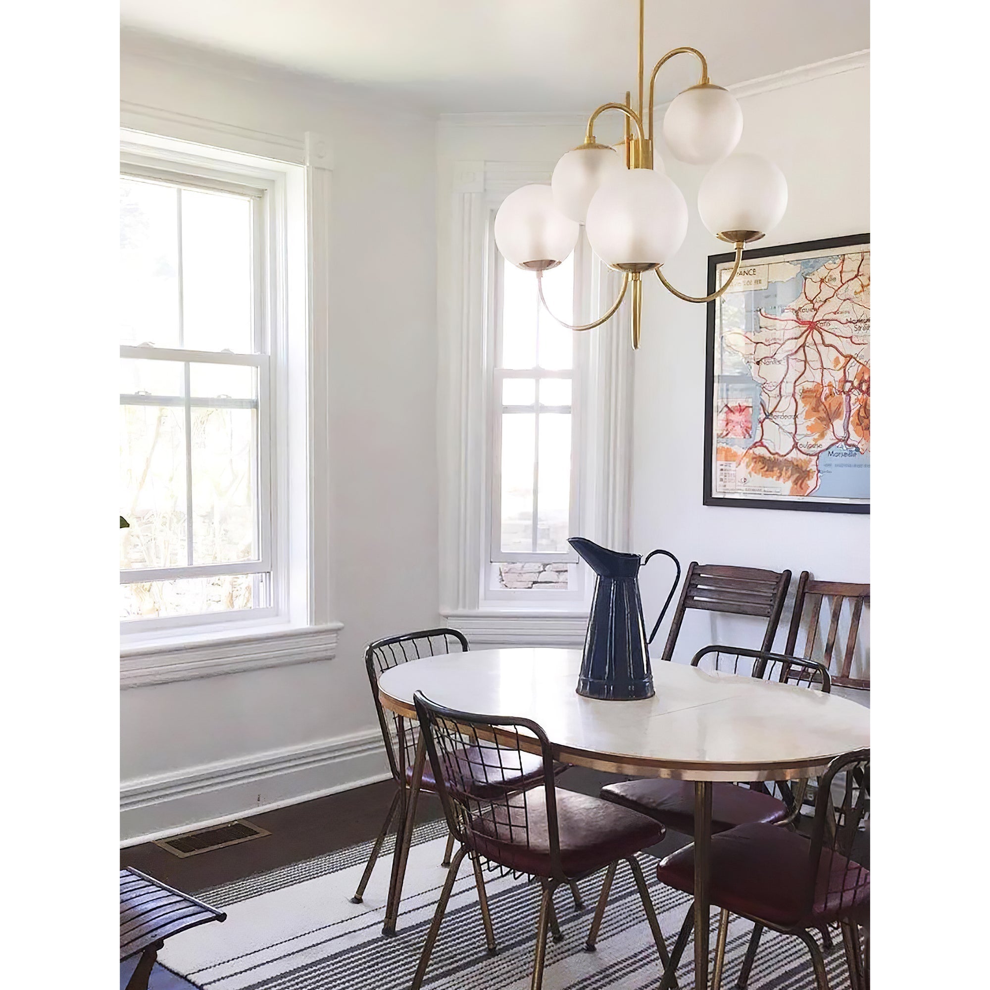 Zathaor Individual Creativity Metal Glass Chandelier - Lamp Copper