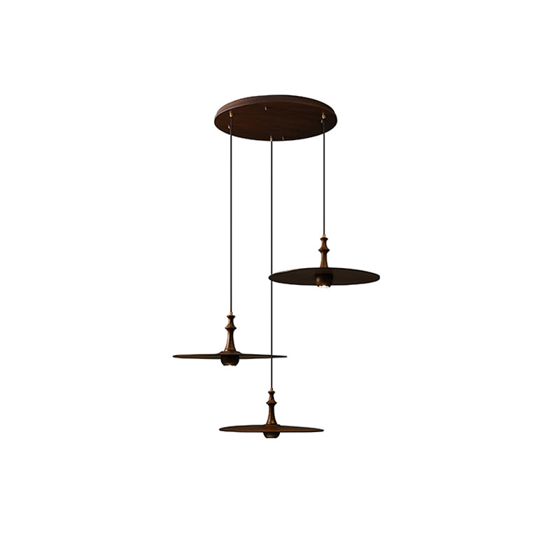 Syrinyra Sculptural Wood Disc Pendant Light - Letslighting