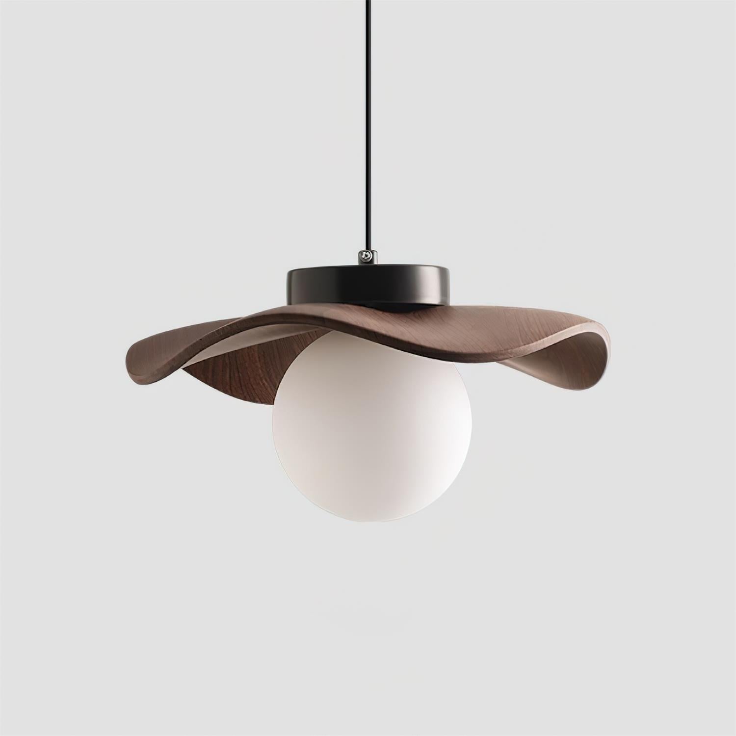 Pendant Lamp Glass and Metal Wavy Shade Sculptural Minimalist Accent - Letslighting