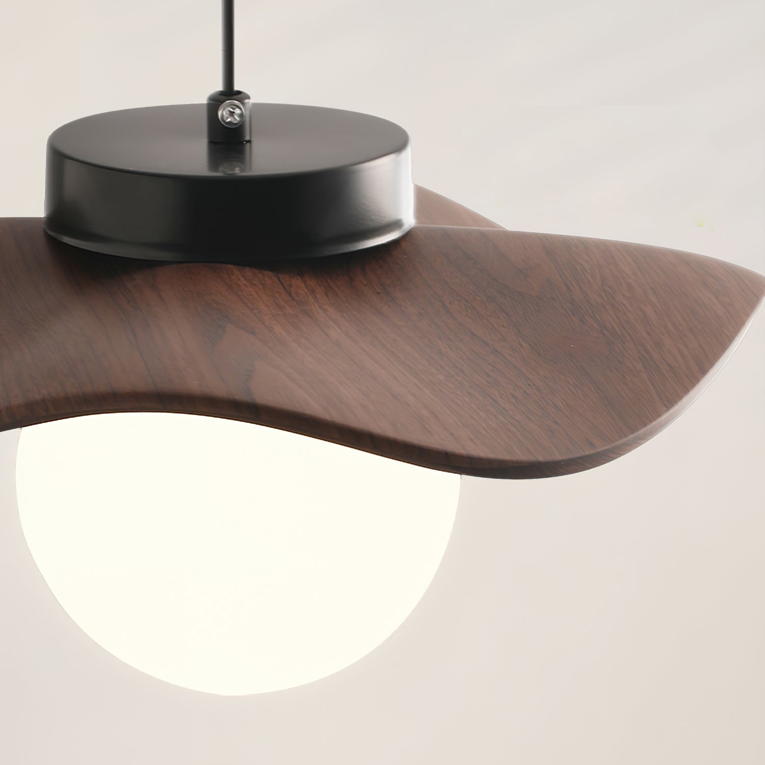 Pendant Lamp Glass and Metal Wavy Shade Sculptural Minimalist Accent - Letslighting