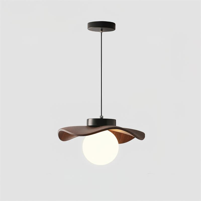 Pendant Lamp Glass and Metal Wavy Shade Sculptural Minimalist Accent - Letslighting