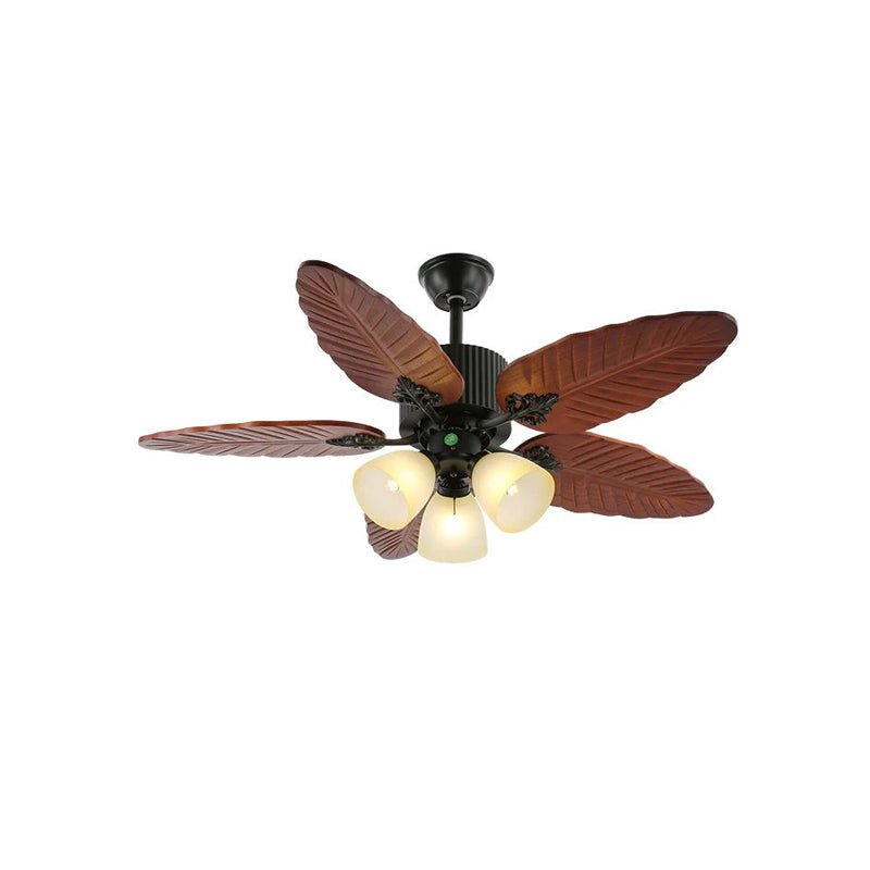 Ventilador de Techo Virella Tropical de Madera y Cristal con Luz
