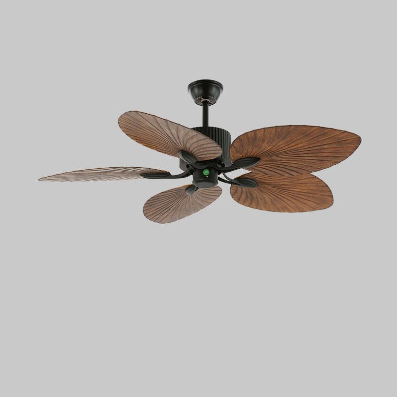 Ventilador de Techo Tropical Virel de Madera con Luz con aspas de veta de madera de nogal