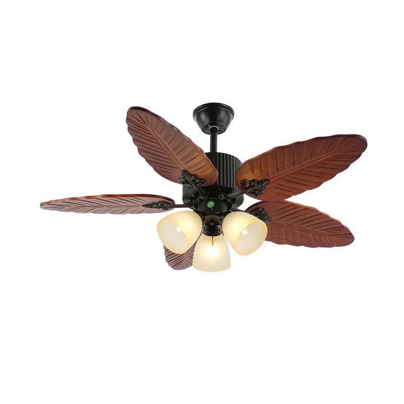 Ventilador de Techo Virella Tropical de Madera y Cristal con Luz