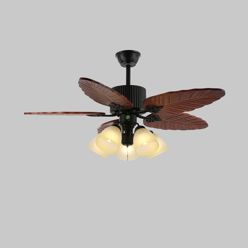 Ventilador de Techo Virella Tropical de Madera y Cristal con Luz