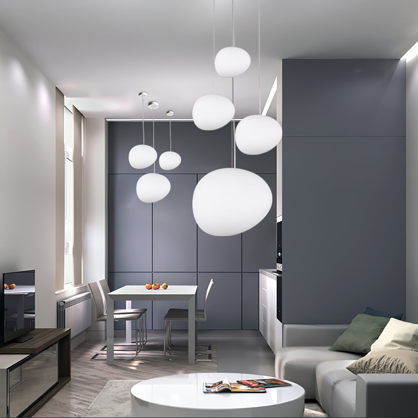Gregg Stone Shape Glass Pendant Light - Letslighting