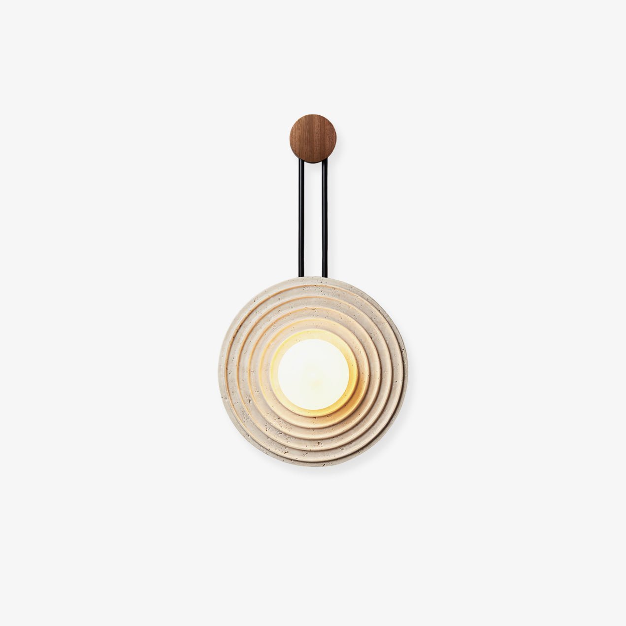 Isoror Spiral-Ring Travertine Wall Light - Letslighting