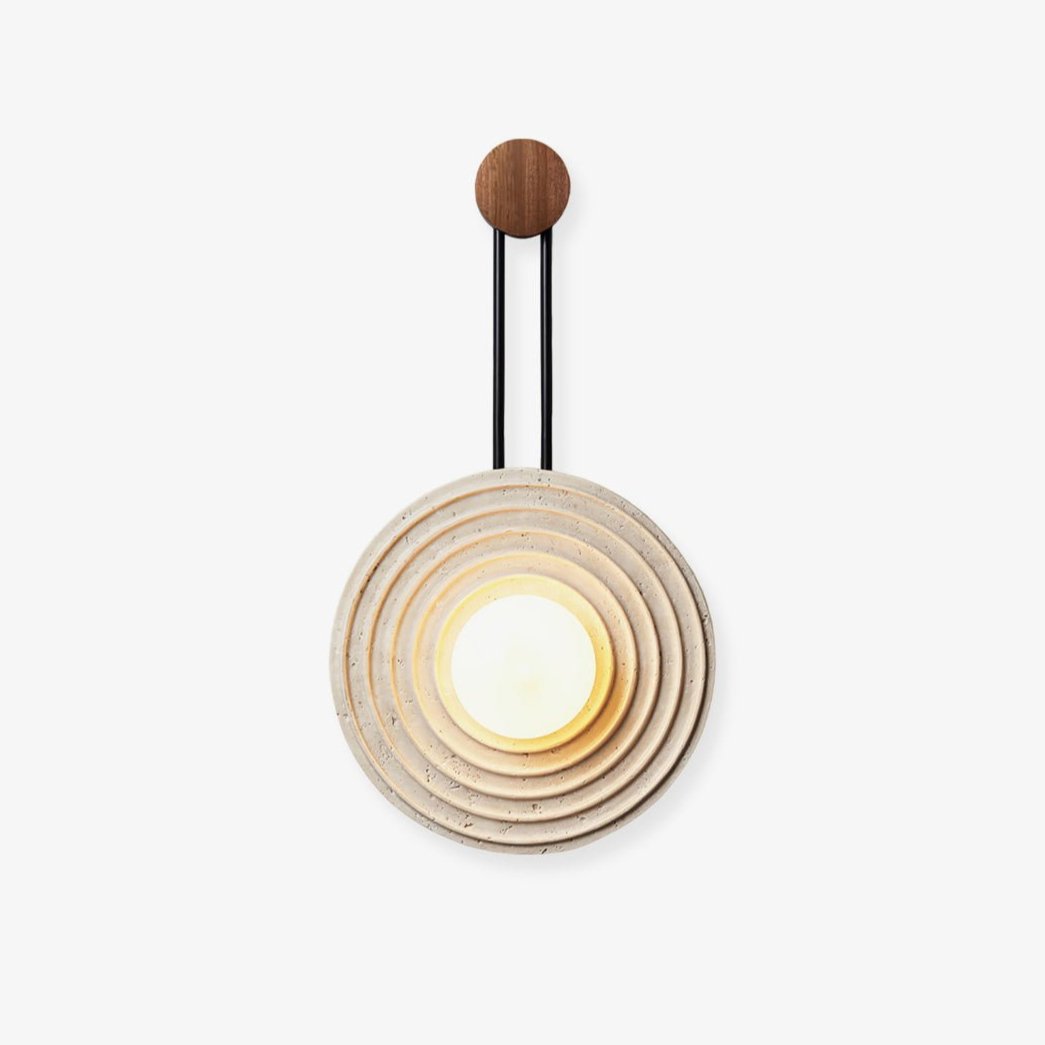 Isoror Spiral-Ring Travertine Wall Light - Letslighting