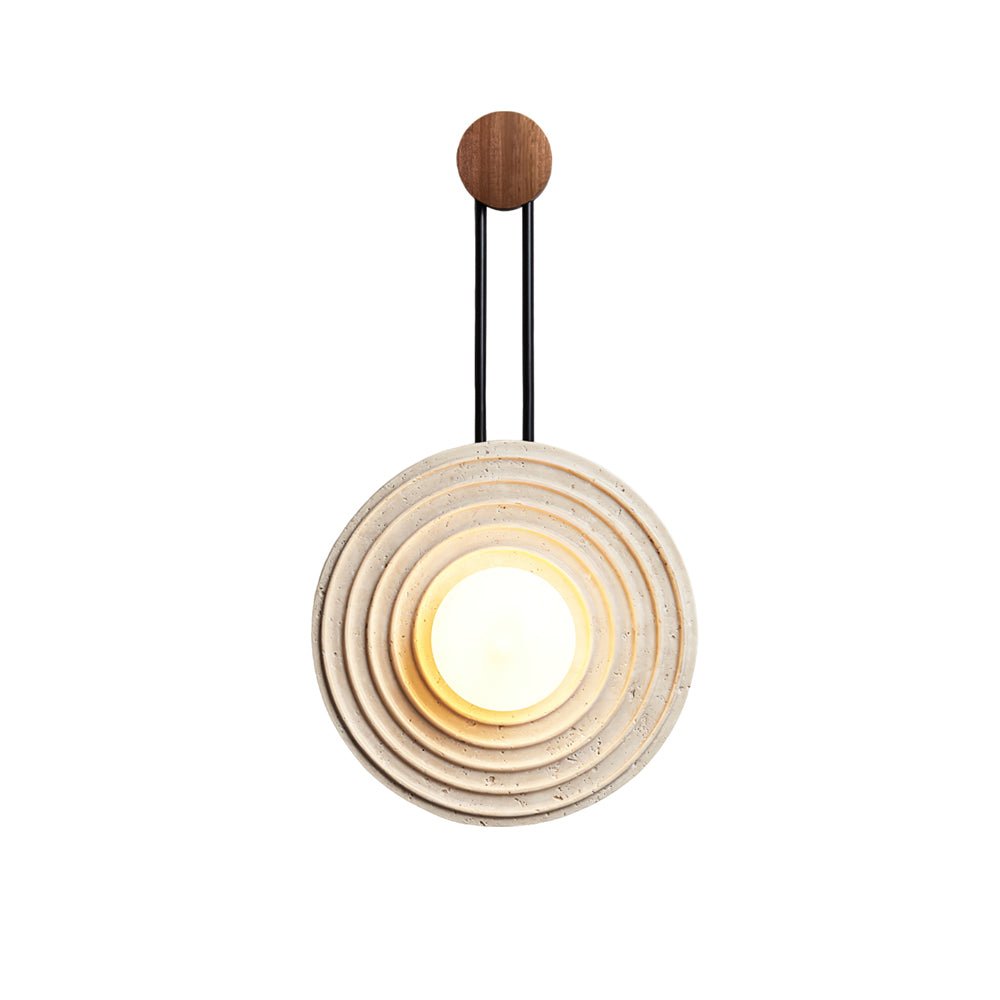 Isoror Spiral-Ring Travertine Wall Light - Letslighting