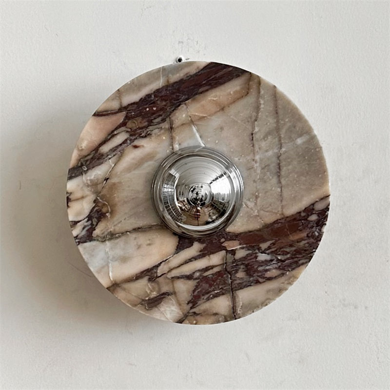 Alter Modern Minimalist Round Marble Metal Sconce Wall Lamp - Lamp Copper