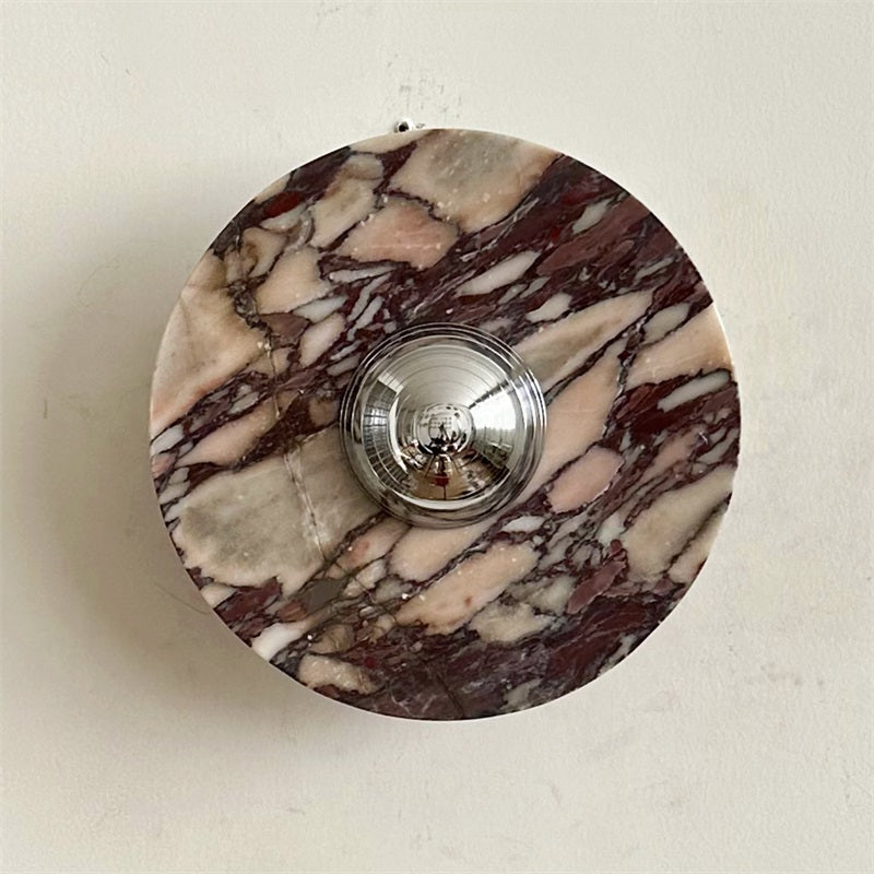Alter Modern Minimalist Round Marble Metal Sconce Wall Lamp - Lamp Copper