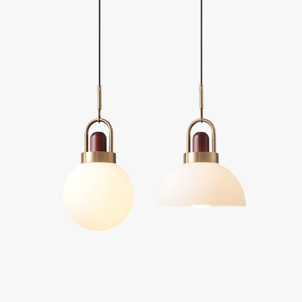 Valentina Moderno LED Lámpara Colgante Metal Madera Vidrio Dormitorio Comedor