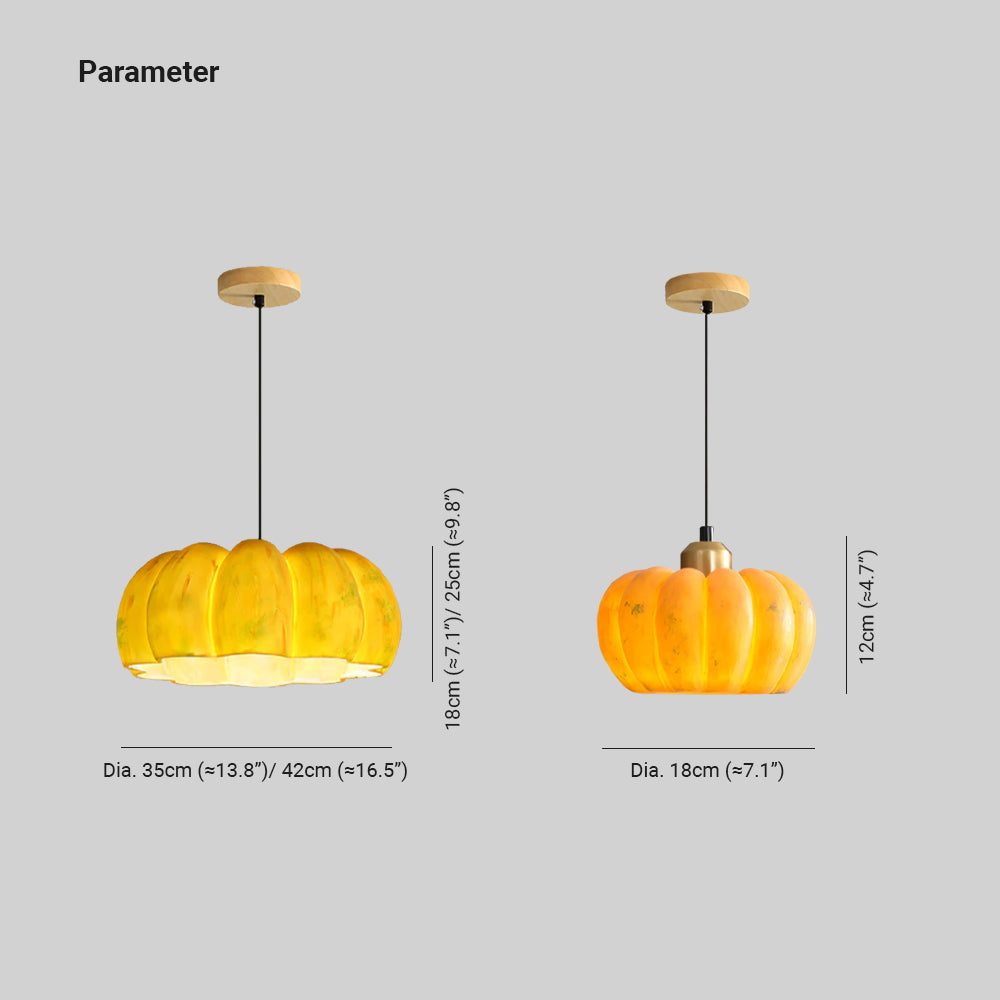 Arisha Calabaza Lámpara Colgante Resina Dormitorio Comedor