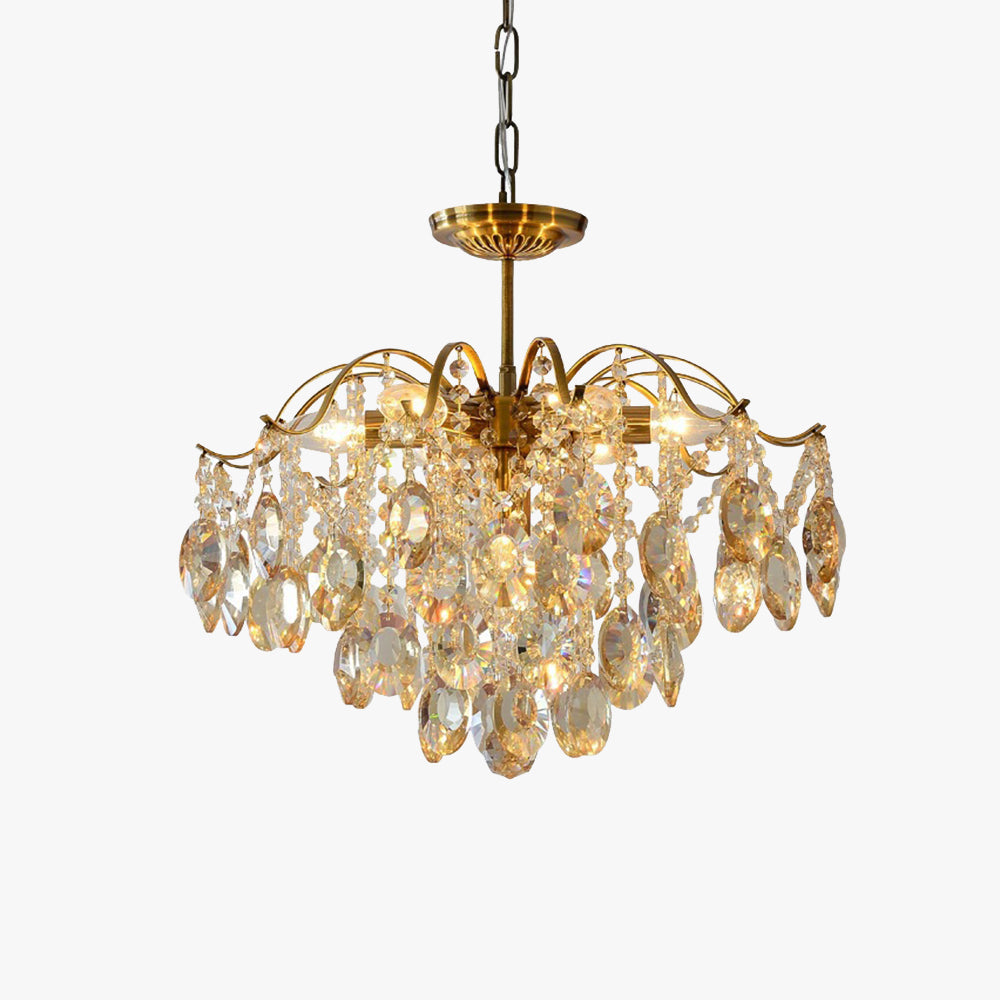Kristy Retro Cristal Lámparas de Araña Ámbar Vidrio Metal Dormitorio