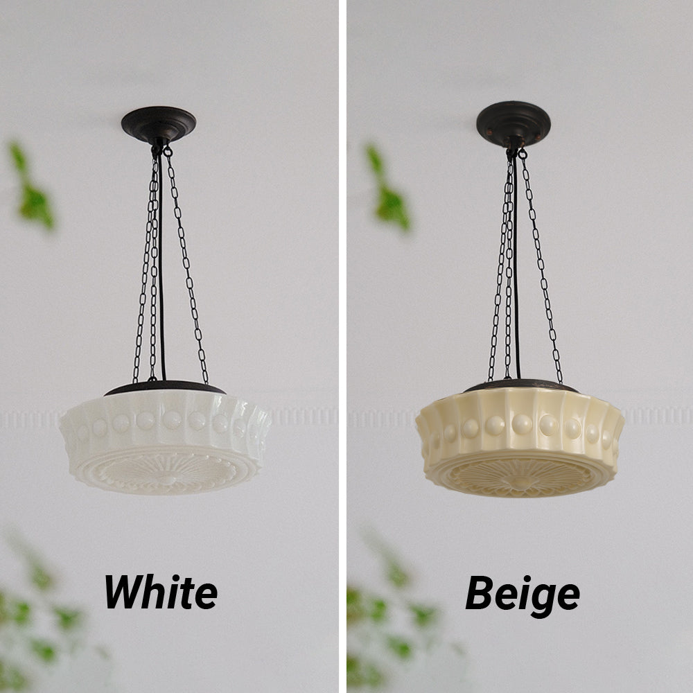 Valentina Vintage French Country Lámpara Colgante Cúpula Blanco/Beige Salón