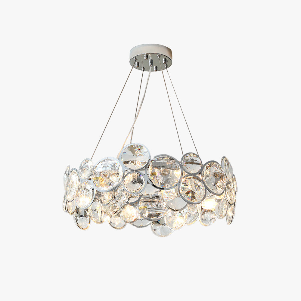 Kristy Moderno LED Redondo Lámparas de Araña Cristal Metal Salón