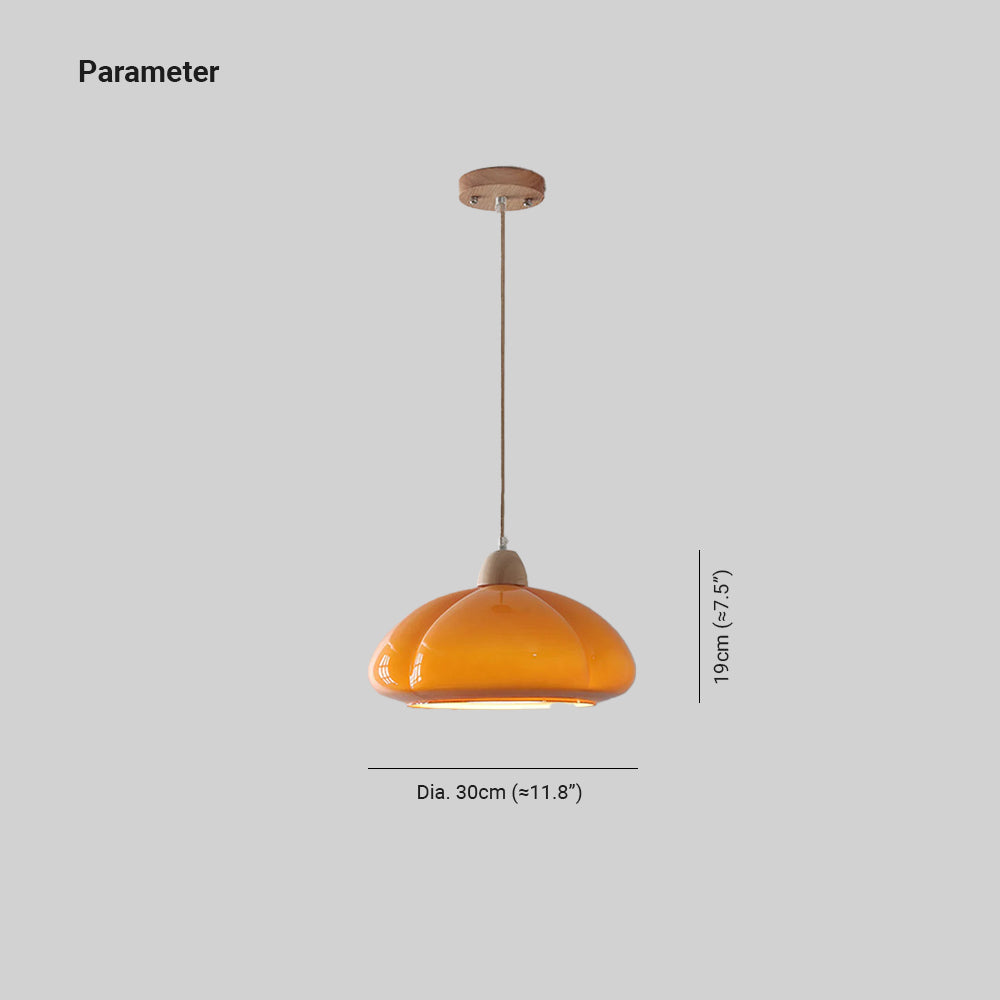 Valentina Retro Lámpara Colgante Calabaza Vidrio Dormitorio/Comedor