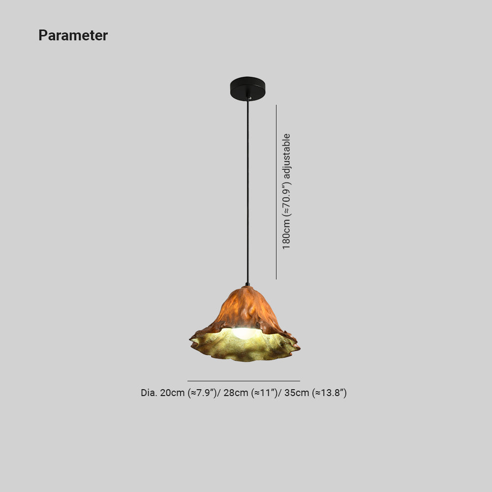 Ritta Loto Artística LED Lámpara Colgante Resina Comedor