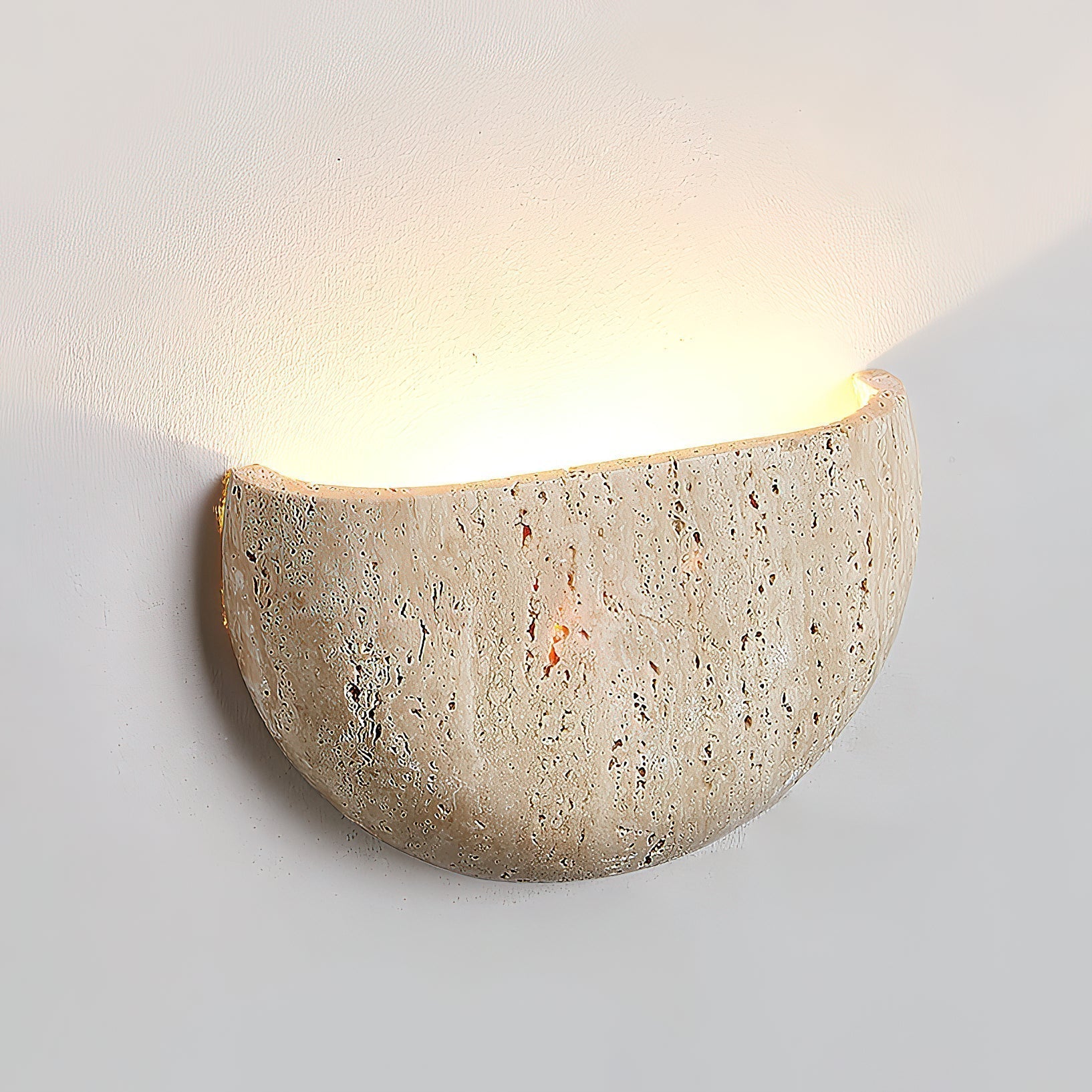 Cuvenarae Modern Minimalist Moon Travertine Wall Lamp - Lamp Copper