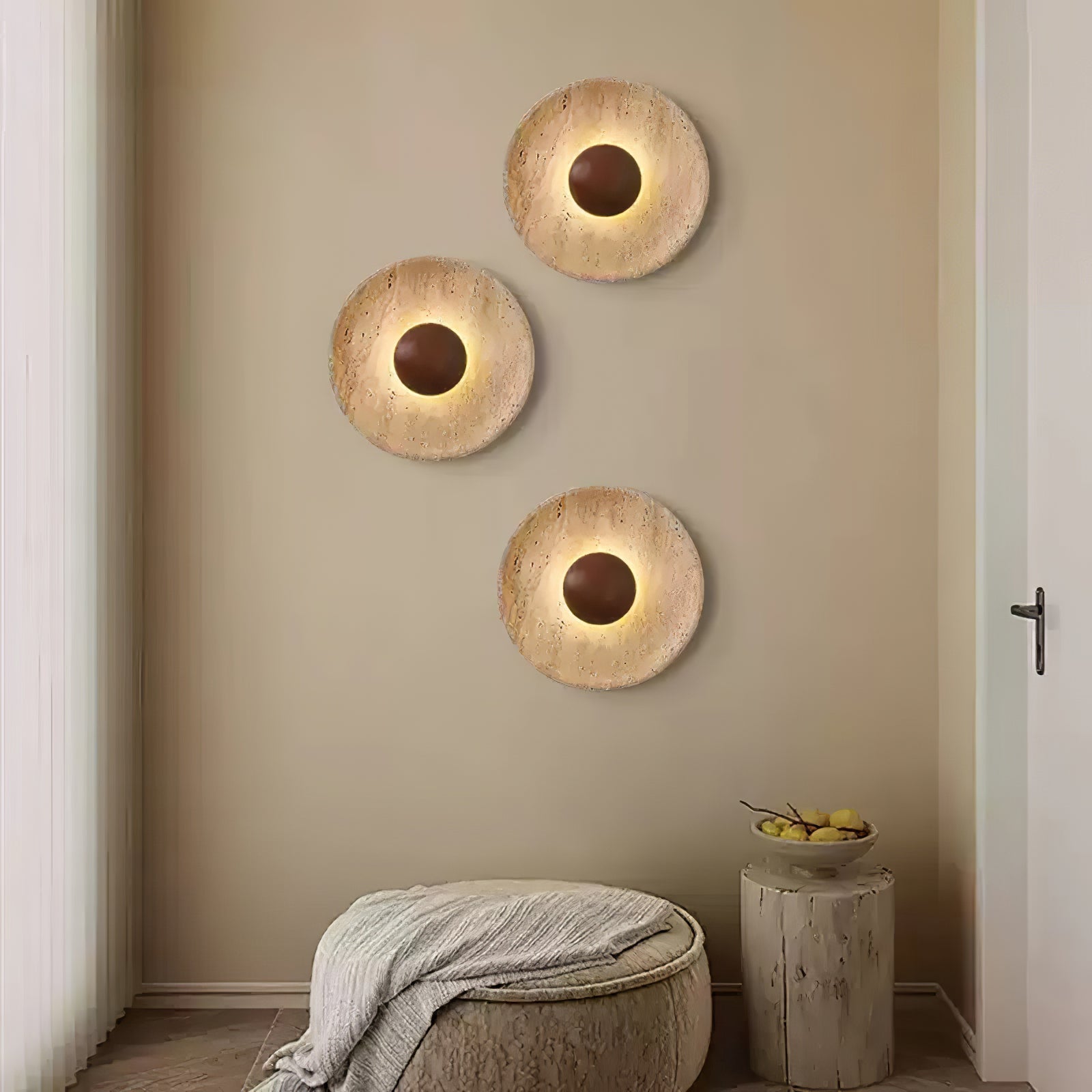 Ritta Lámpara de Pared Sun de Travertino