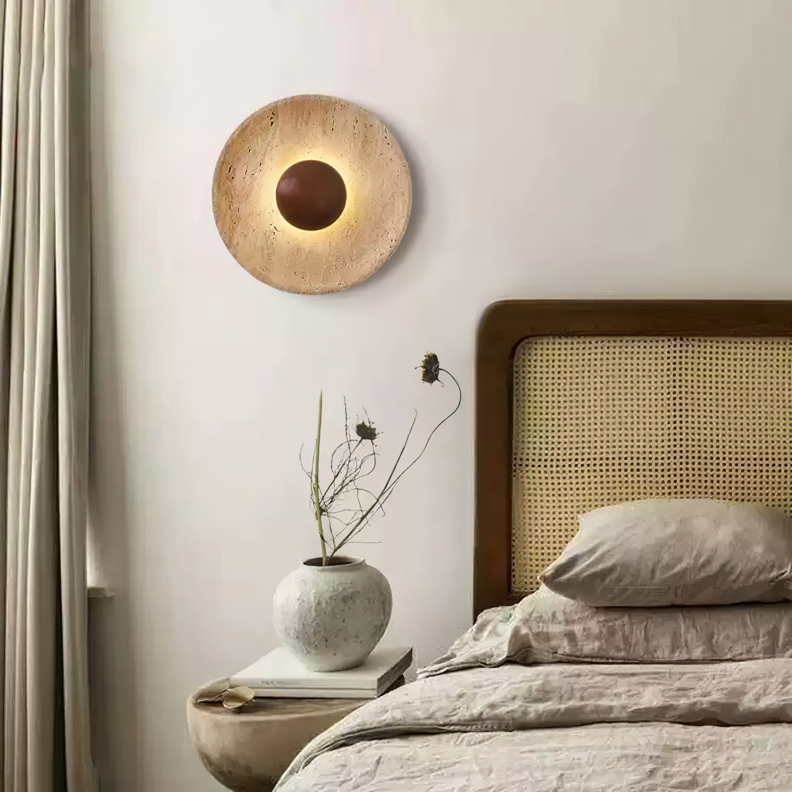 Ritta Lámpara de Pared Sun de Travertino