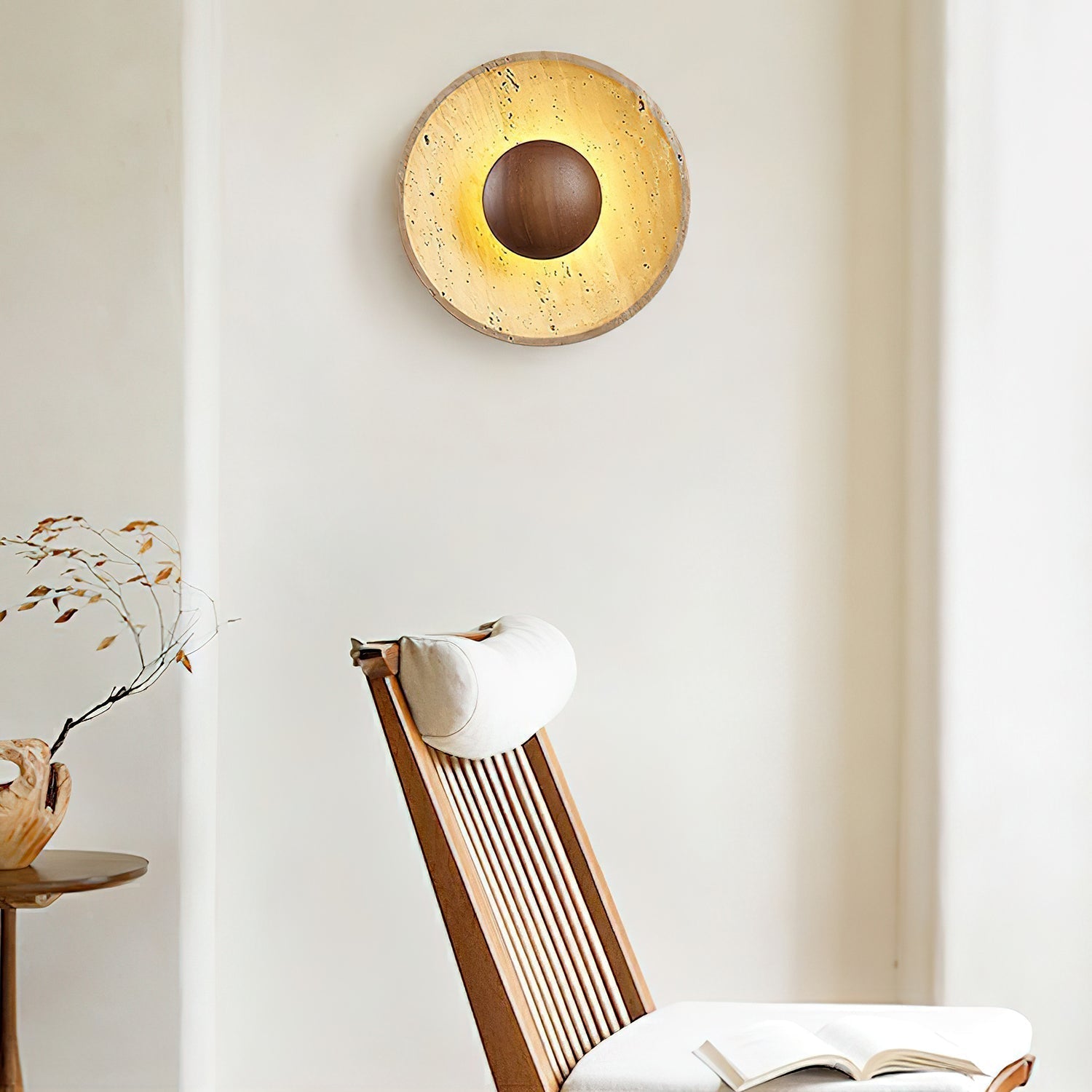 Ritta Lámpara de Pared Sun de Travertino