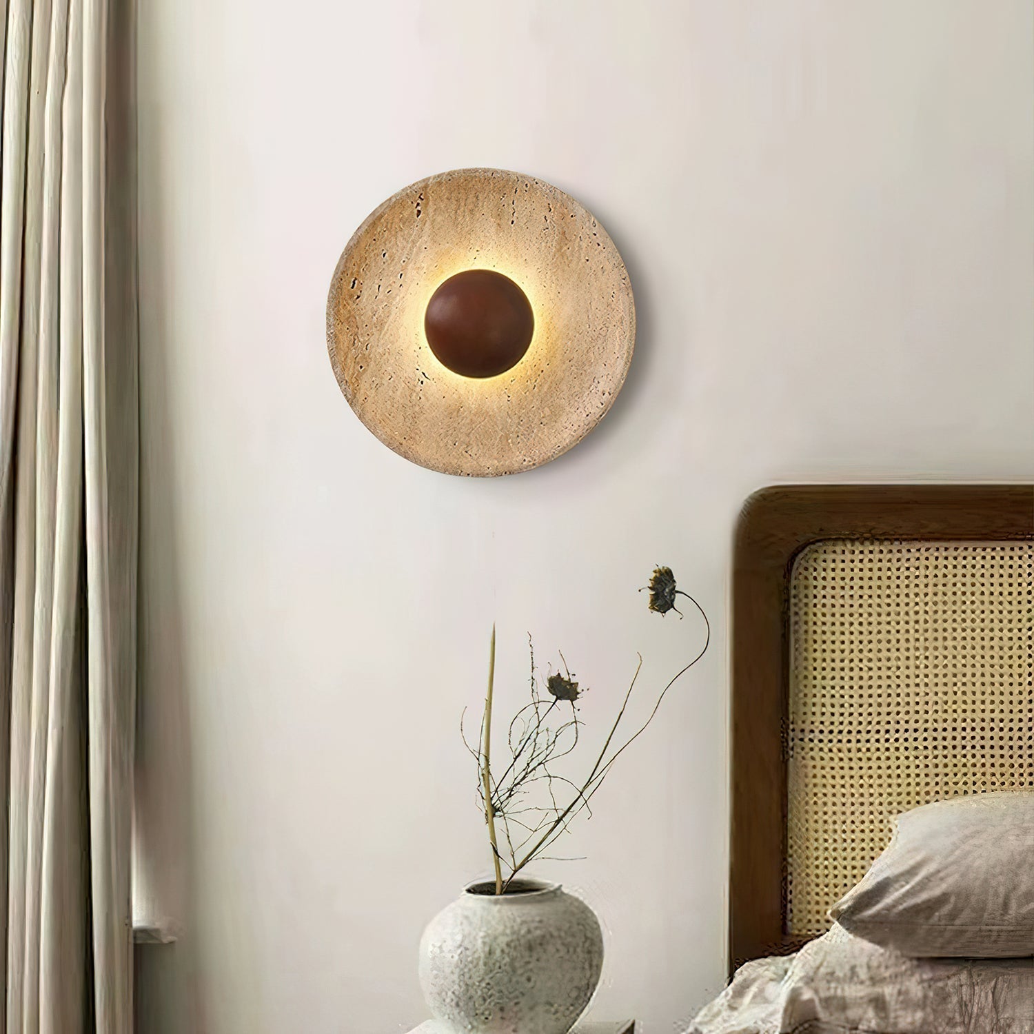 Ritta Lámpara de Pared Sun de Travertino