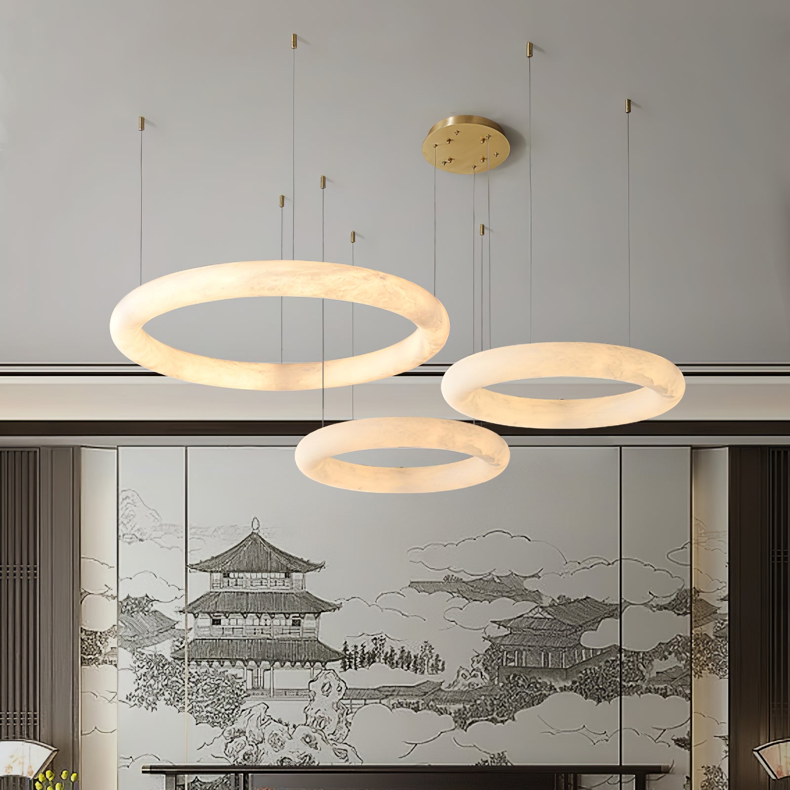 Erzorila Circular Alabaster Pendant Light - Letslighting