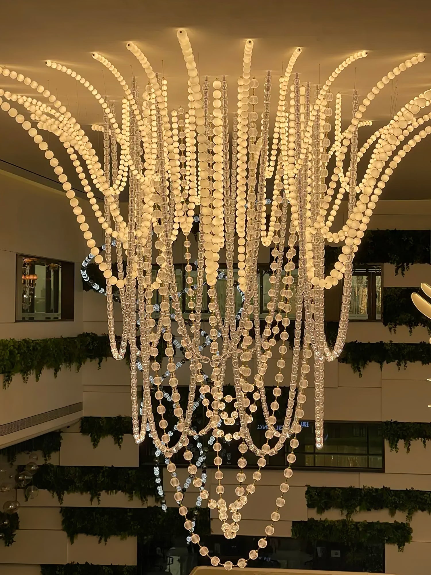 PearlCascade Glass Bead Chandelier - Letslighting