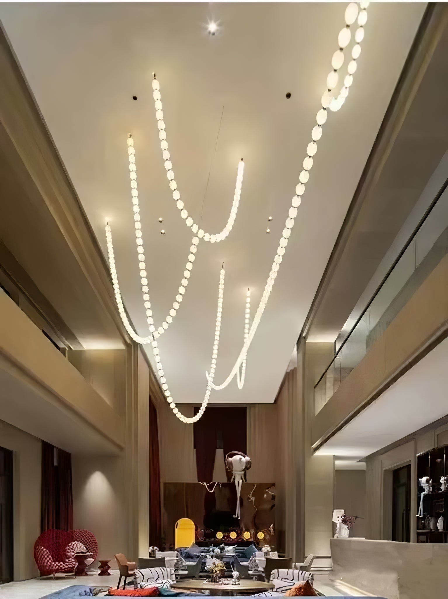 PearlCascade Glass Bead Chandelier - Letslighting