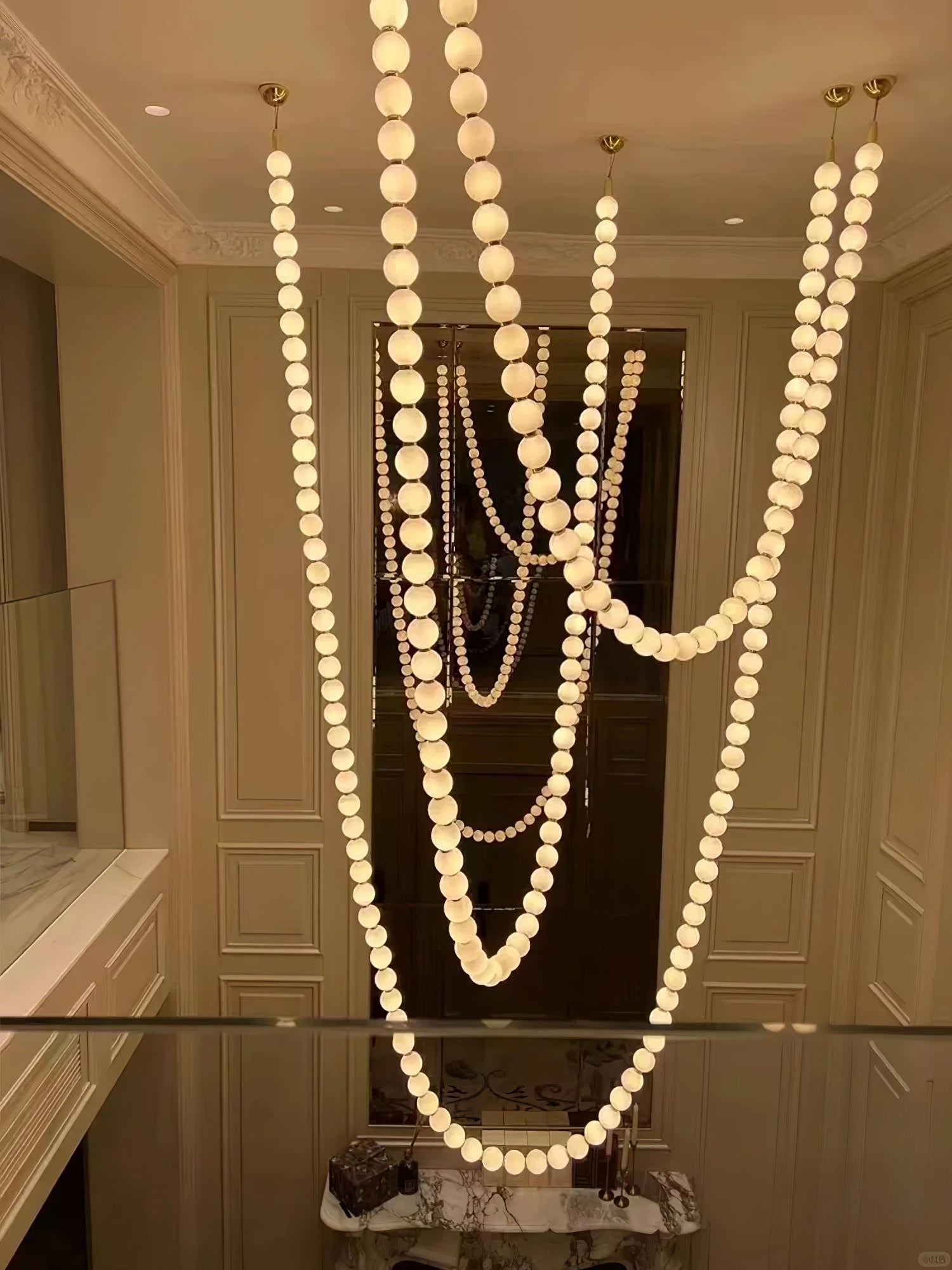 PearlCascade Glass Bead Chandelier - Letslighting