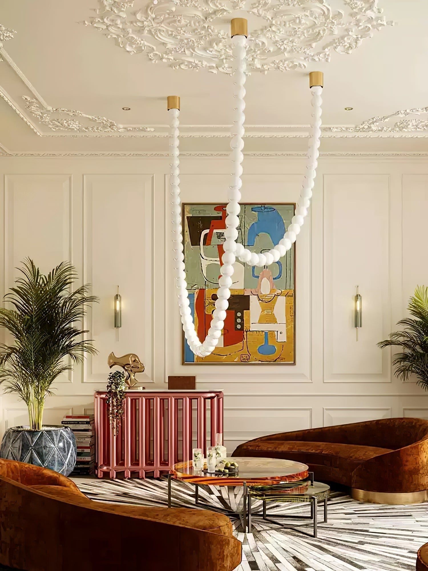PearlCascade Glass Bead Chandelier - Letslighting