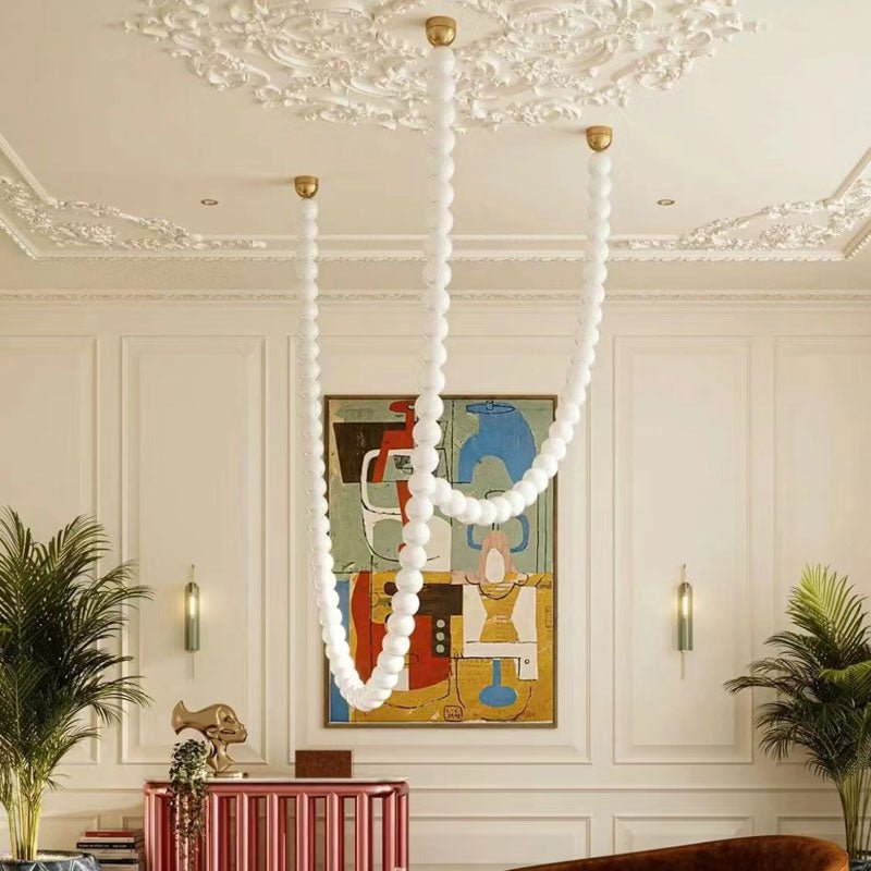 PearlCascade Glass Bead Chandelier - Letslighting