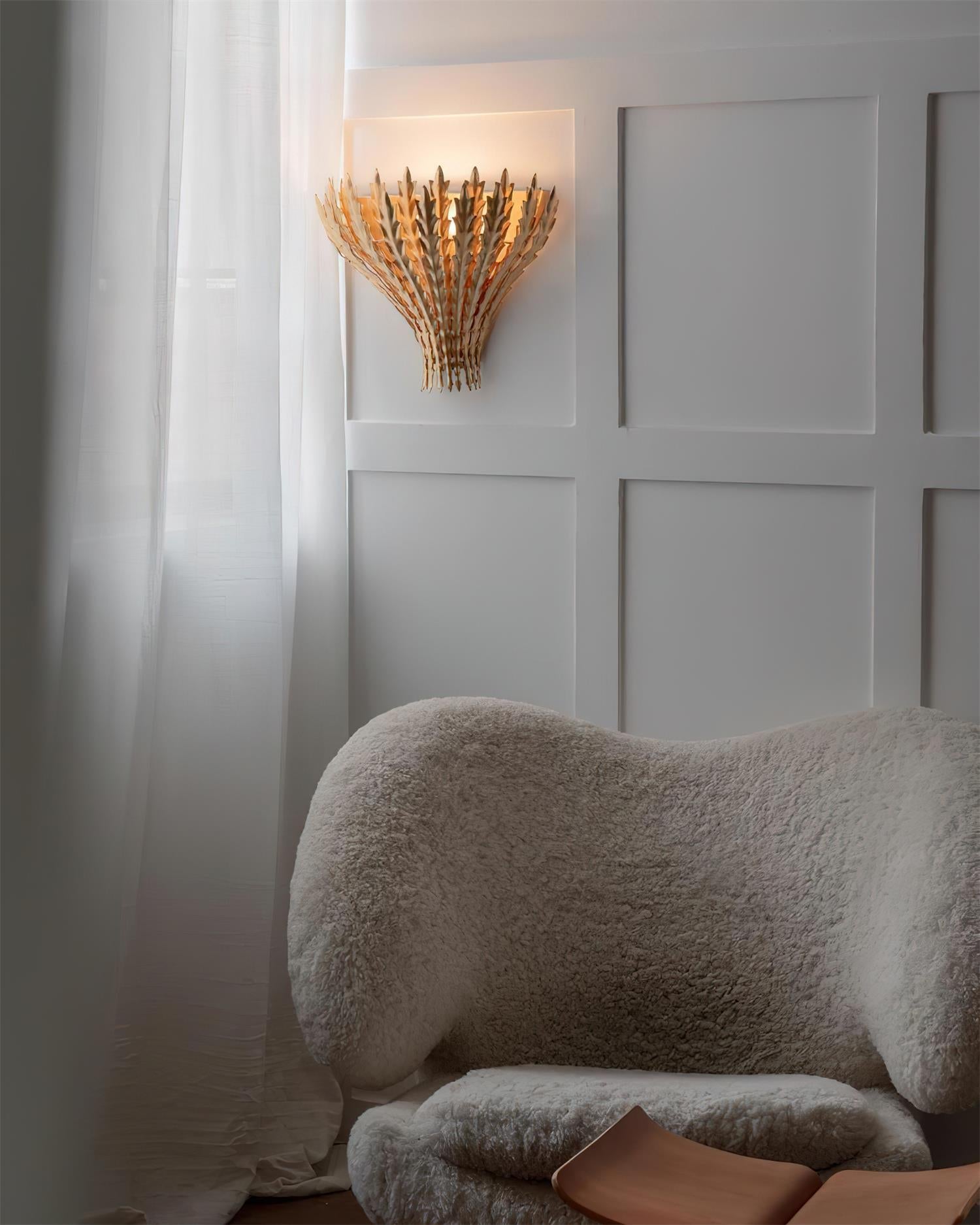 Wall Light Handmade Leaf Motif Metal Body Elegant Sconce - Letslighting