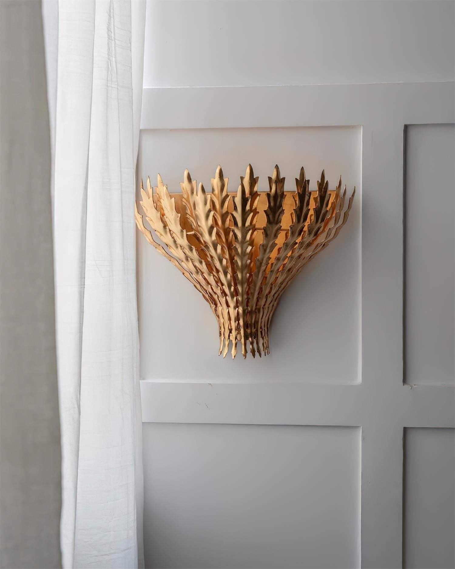 Wall Light Handmade Leaf Motif Metal Body Elegant Sconce - Letslighting