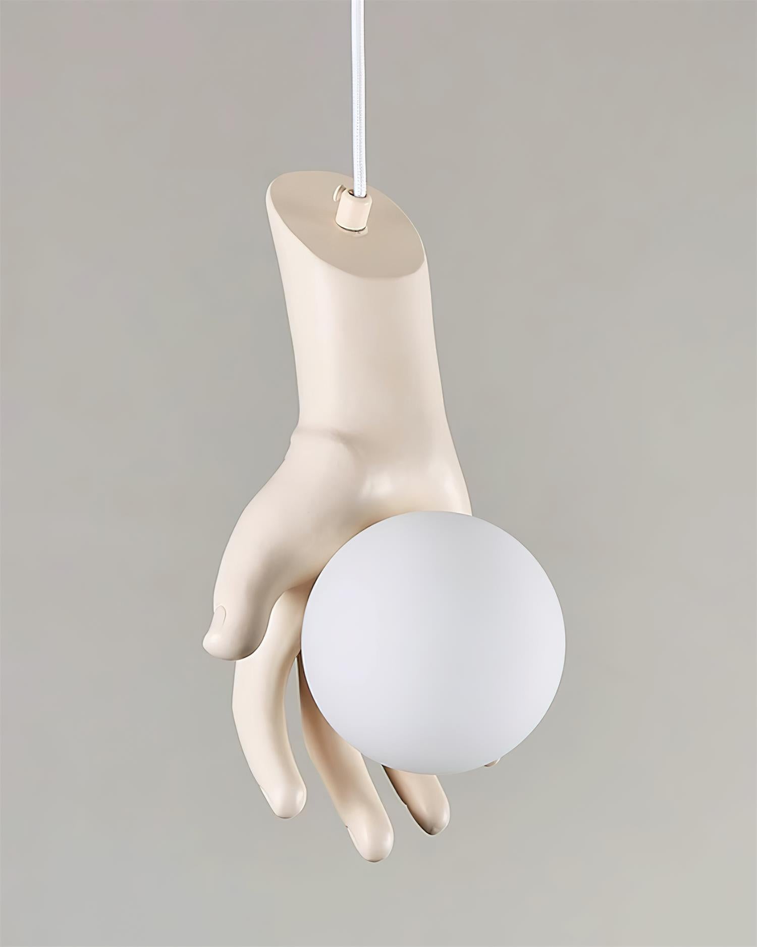 Pendant Light Hand Sculpture Wood Grip Globe - Letslighting