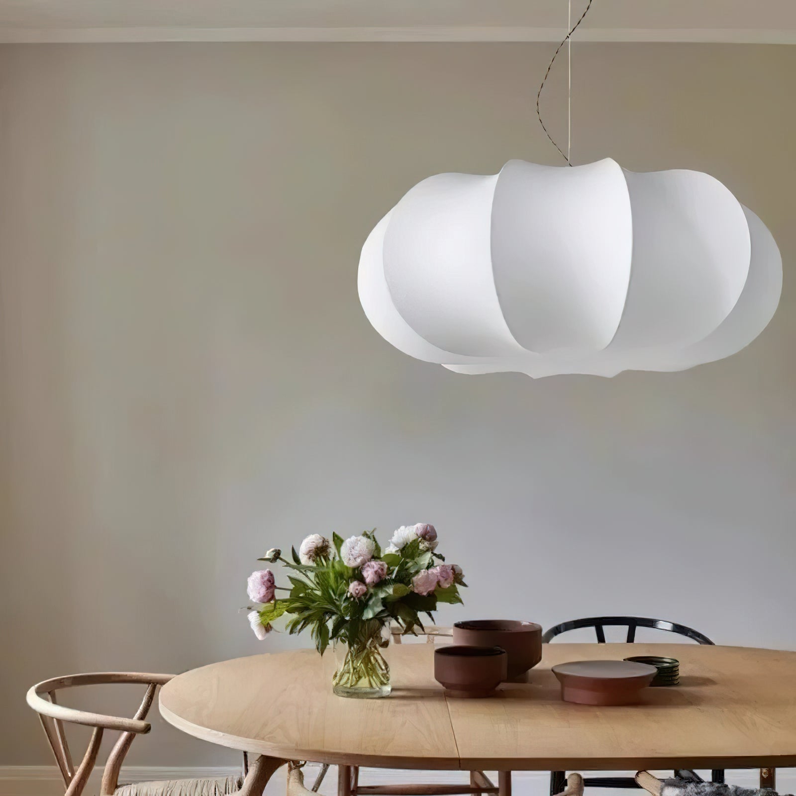 Oblate Silk Pendant Lamp - Letslighting