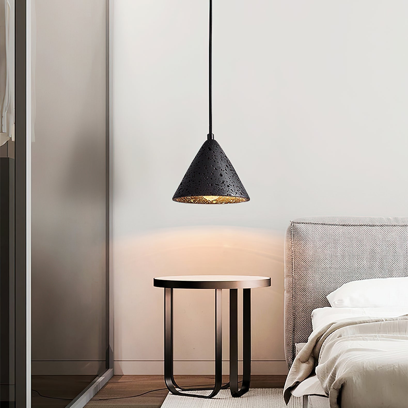 Vaelior Dome Shade Travertine Pendant Light - Letslighting