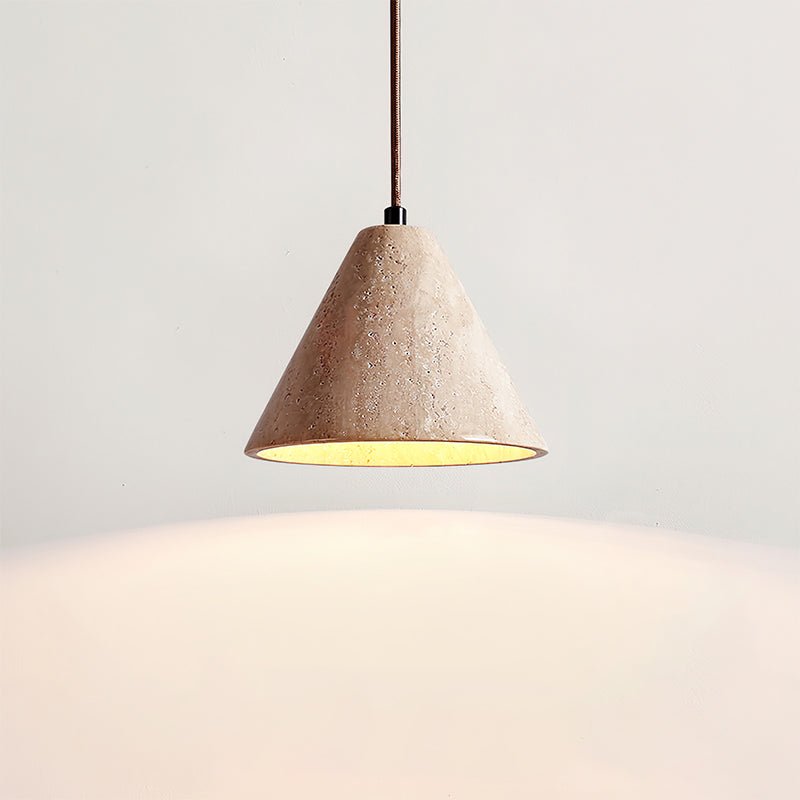 Vaelior Dome Shade Travertine Pendant Light - Letslighting