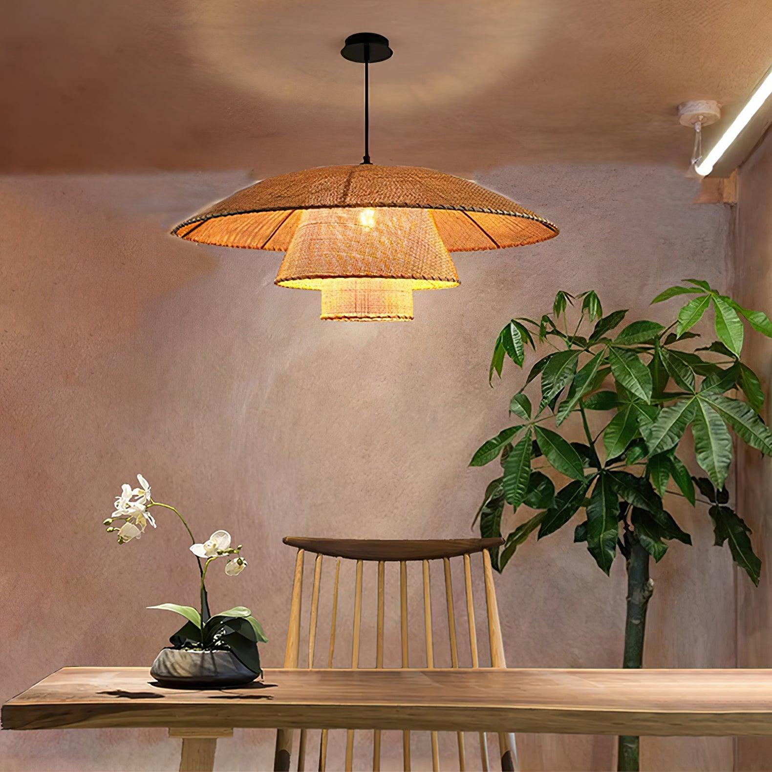 Hat Weave Rattan Pendant Lamp - Letslighting