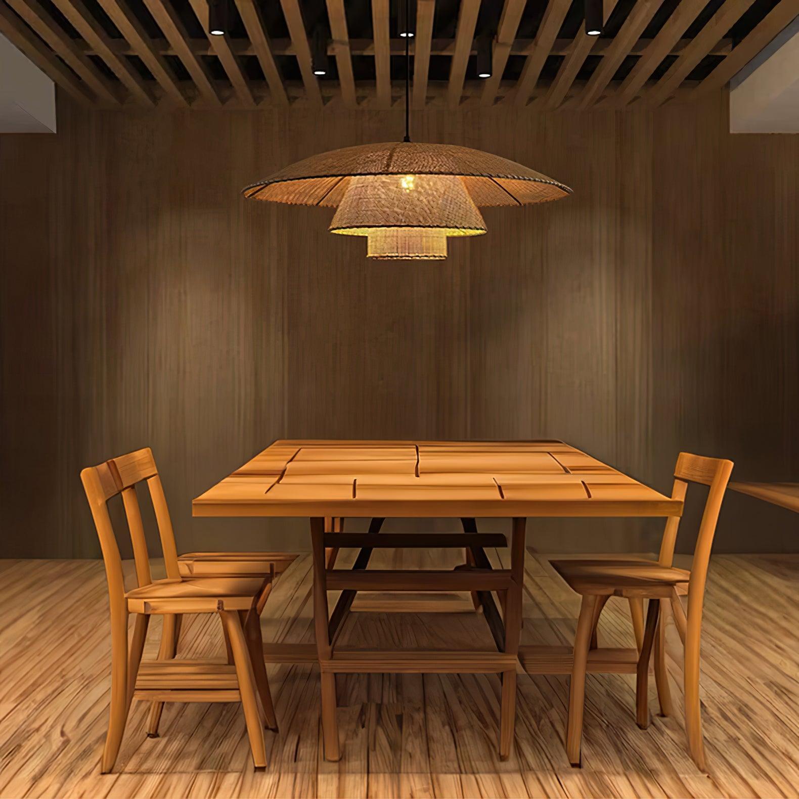 Hat Weave Rattan Pendant Lamp - Letslighting