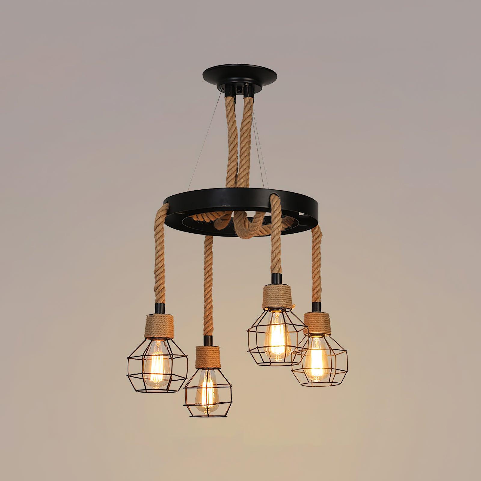 Hemp Rope Industrial Starfall Chandelier - Letslighting