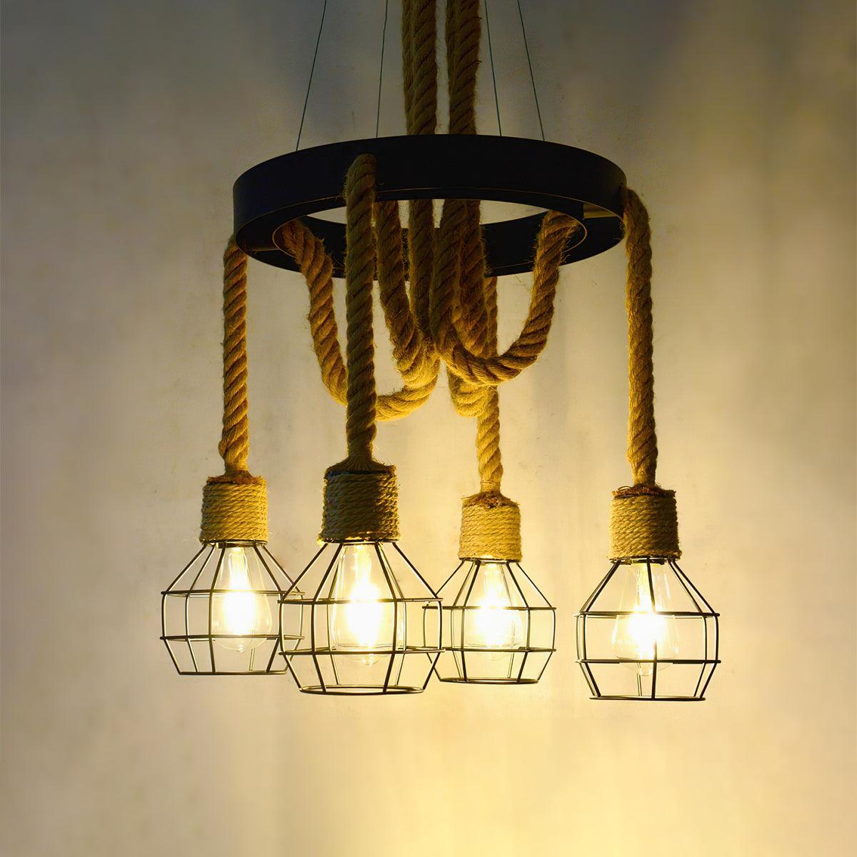 Hemp Rope Industrial Starfall Chandelier - Letslighting