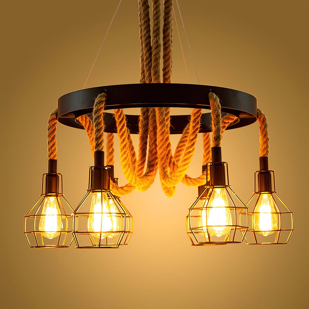 Hemp Rope Industrial Starfall Chandelier - Letslighting