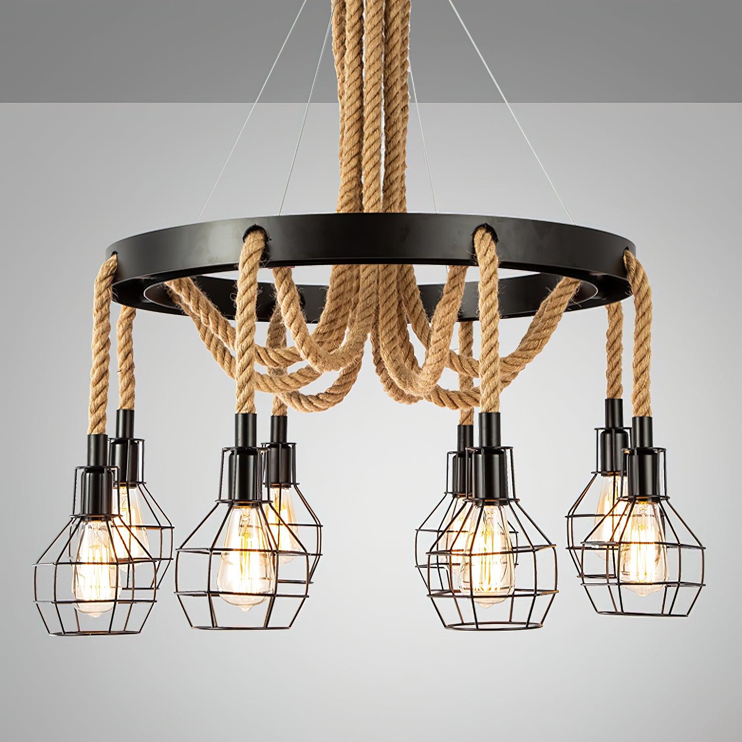 Hemp Rope Industrial Starfall Chandelier - Letslighting