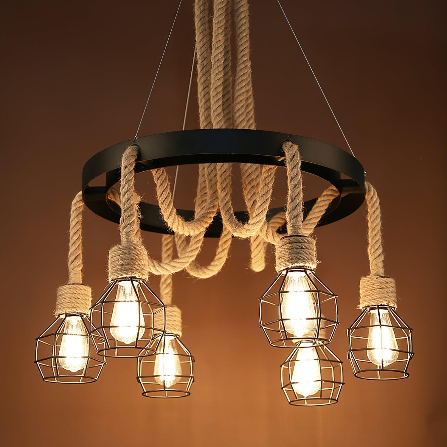 Hemp Rope Industrial Starfall Chandelier - Letslighting