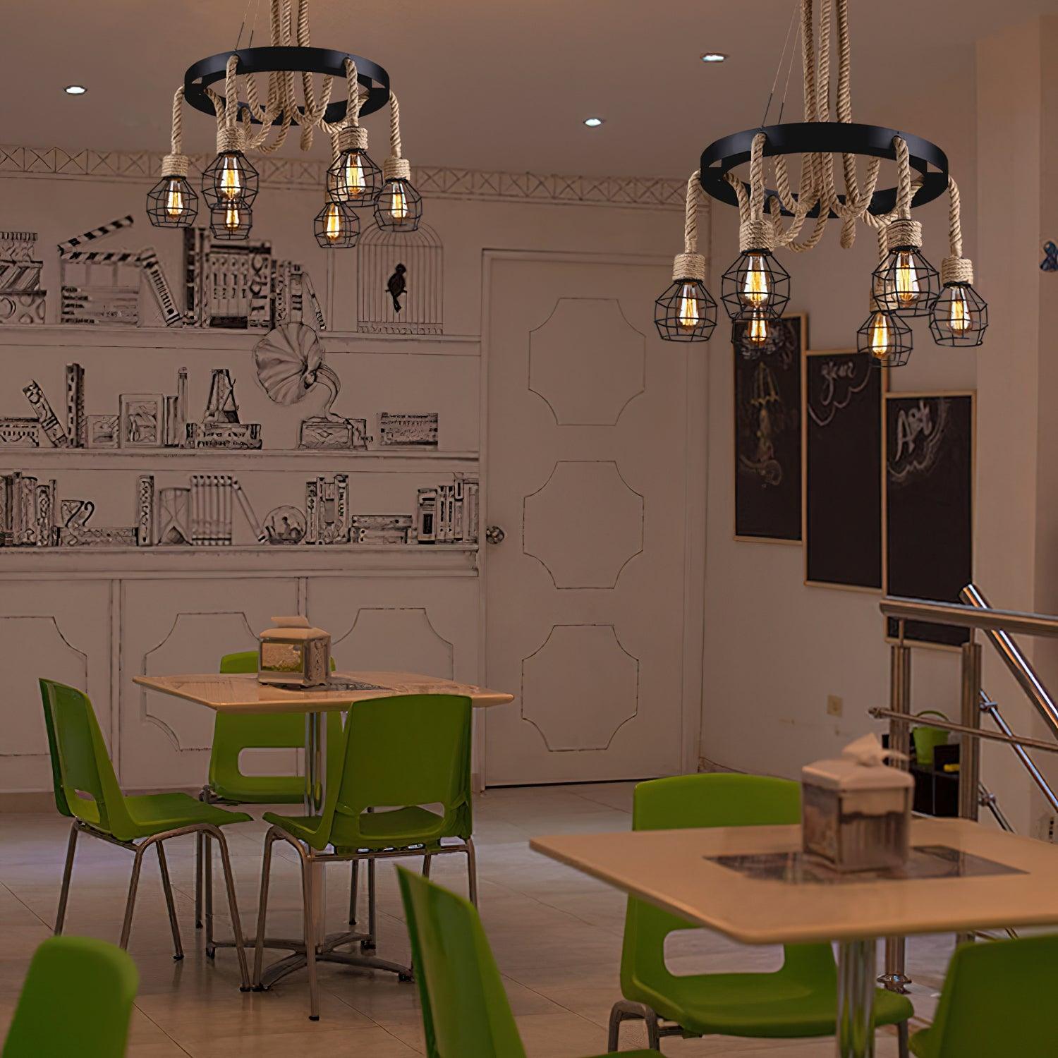 Hemp Rope Industrial Starfall Chandelier - Letslighting