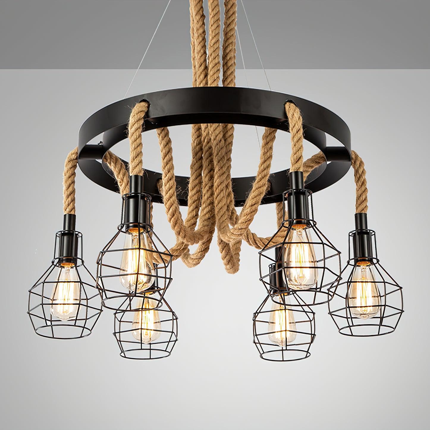 Hemp Rope Industrial Starfall Chandelier - Letslighting