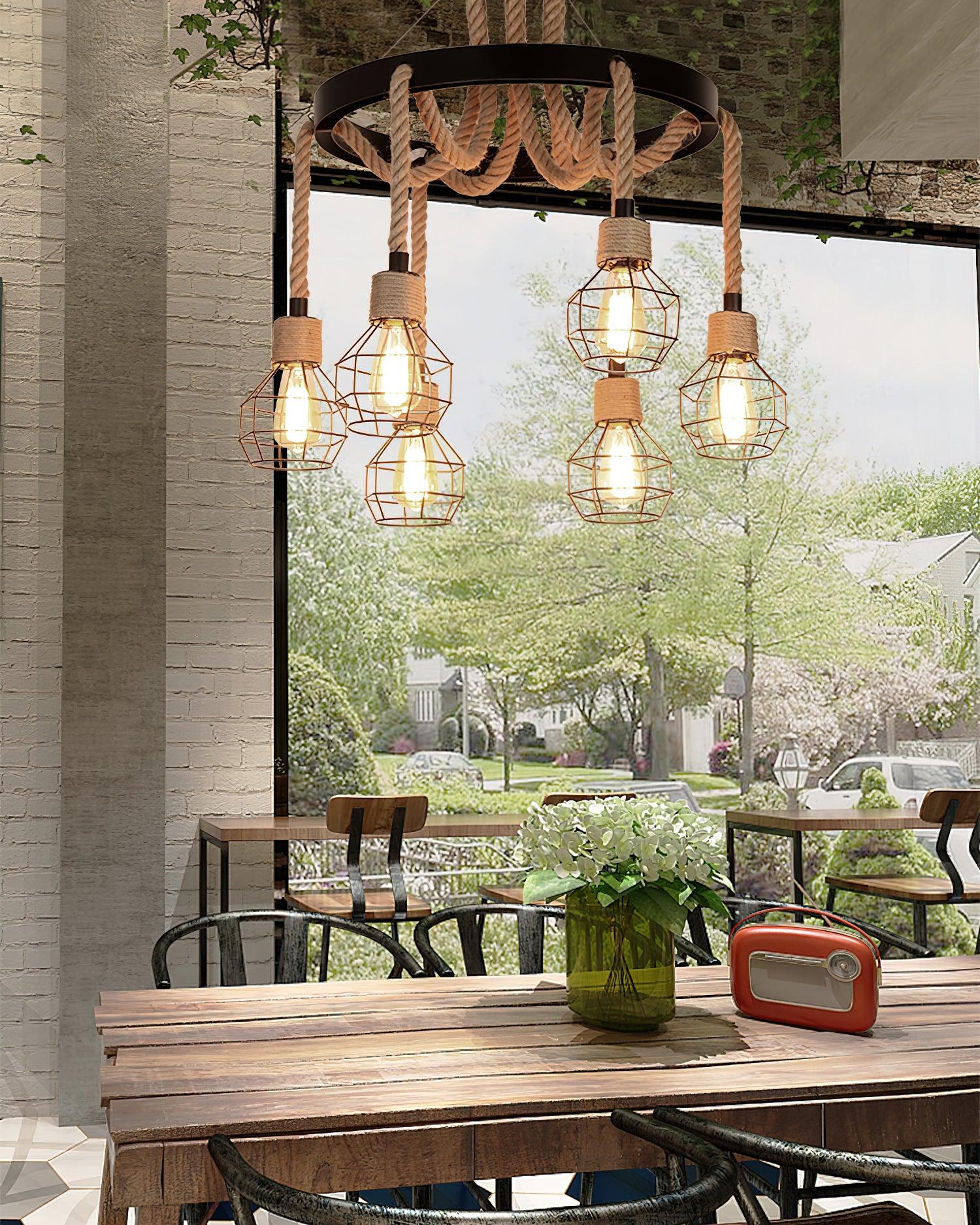 Hemp Rope Industrial Starfall Chandelier - Letslighting