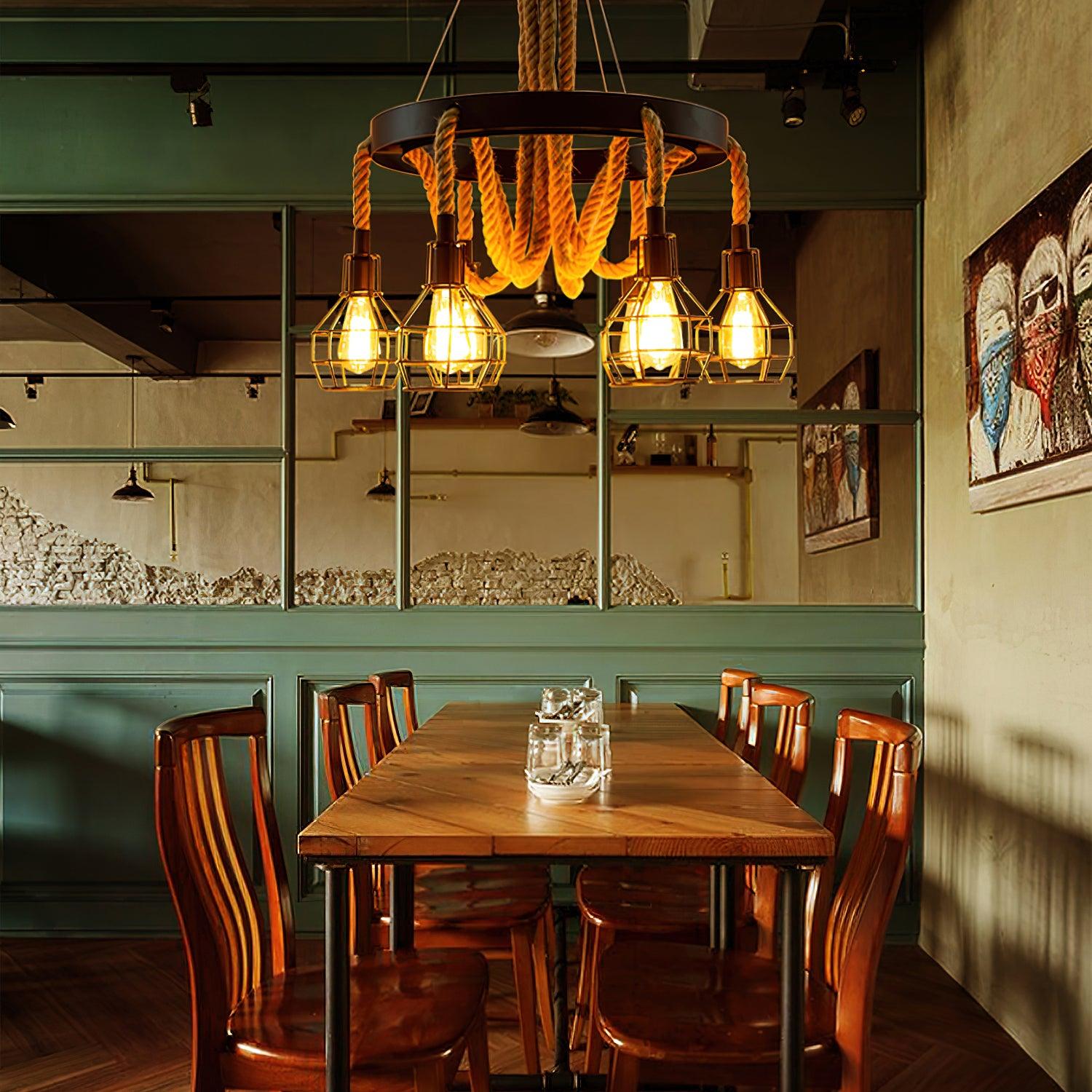 Hemp Rope Industrial Starfall Chandelier - Letslighting
